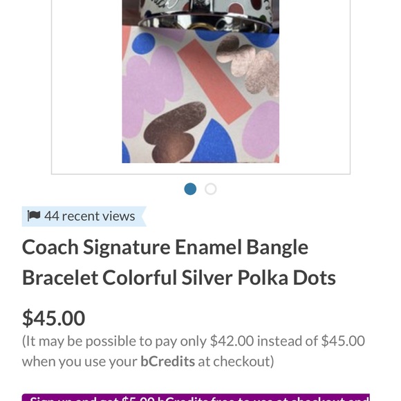 Coach beige polkadot metal bracelet (small) - Picture 9 of 9